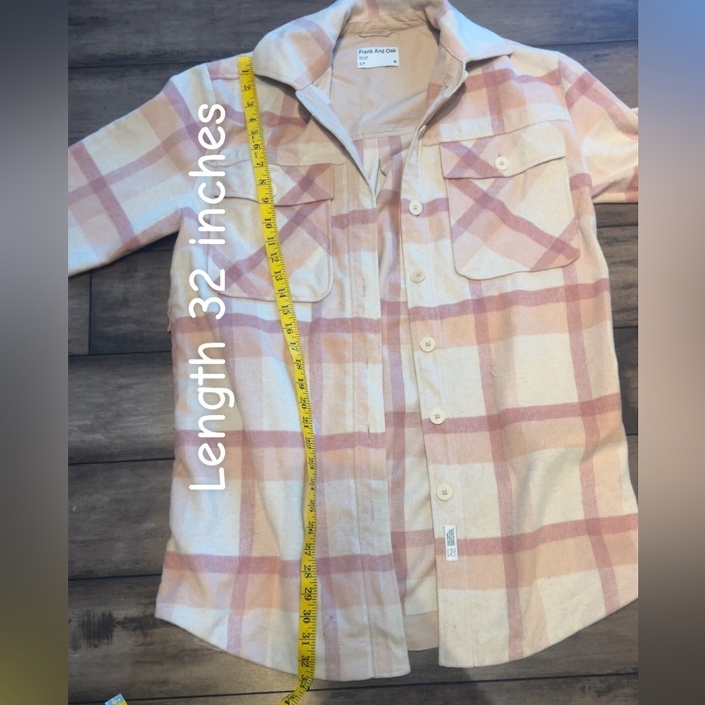 Frank and Oak Pink Plaid Shacket - Picture 6 of 8